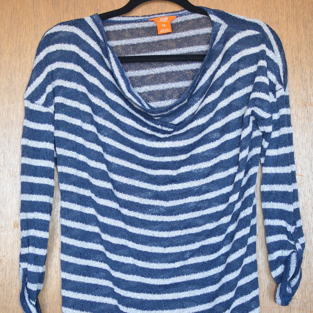 Joe stripped sheer scoop neck sweater